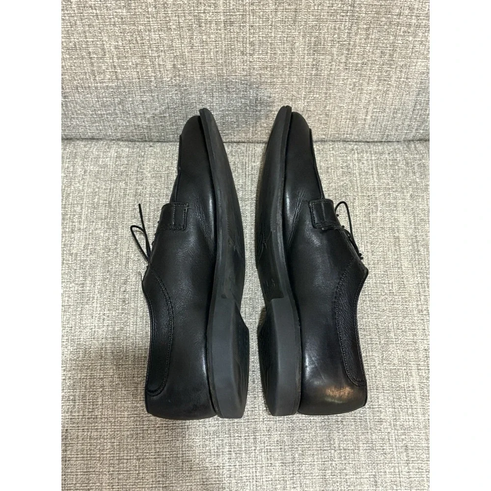 Allen Edmonds Stockbridge Shoes 11 B Black Leather Lace Up Split Toe